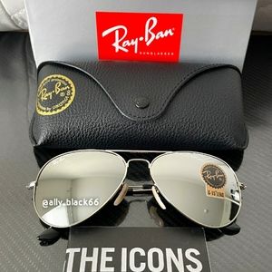 Ray-Ban Aviator Silver Mirror Lenses RB3025 Standard and Large Size